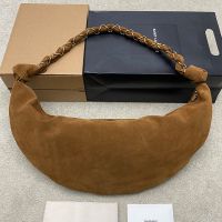 Saint Laurent Amalia Hobo Bag In Suede Brown/Gold