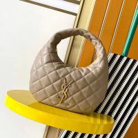 Saint Laurent Baby Icare Hobo Bag In Quilted Nappa Lambskin Apricot/Gold