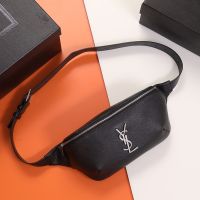 Saint Laurent Cassandre Belt Bag In Grained Lambskin Black/Silver