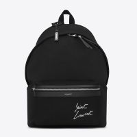 Saint Laurent City Backpack In Logo Signature Canvas Black/White