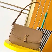 Saint Laurent Large Solferino Bag In Box Leather Brown/Gold