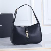 Saint Laurent Le 5 A 7 Hobo Bag In Smooth Leather Black/Gold