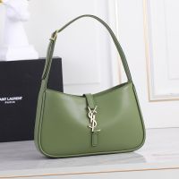 Saint Laurent Le 5 A 7 Hobo Bag In Smooth Leather Green/Gold