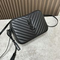Saint Laurent Lou Camera Bag In Matelasse Leather Black