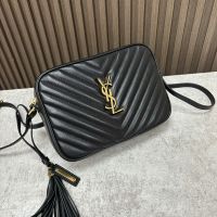 Saint Laurent Lou Camera Bag In Matelasse Leather Black/Gold