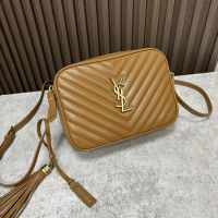 Saint Laurent Lou Camera Bag In Quilted Leather Brown/Gold
