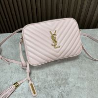 Saint Laurent Lou Camera Bag In Quilted Leather Pink/Gold