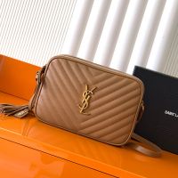 Saint Laurent Lou Camera Bag In Quilted Calfskin Brown/Gold