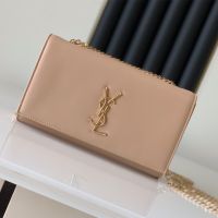 Saint Laurent Medium Kate Bag In Calfskin Apricot/Gold