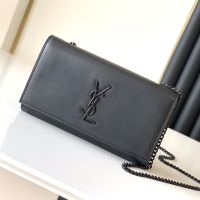 Saint Laurent Medium Kate Bag In Calfskin Black