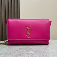 Saint Laurent Medium Kate Reversible Bag In Smooth Leather and Suede Rose/Gold