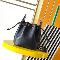 Saint Laurent Mini Cassandre Bucket Bag In Quilted Lambskin Black/Gold