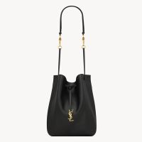 Saint Laurent Paris VII Pochon In Lambskin Black/Gold