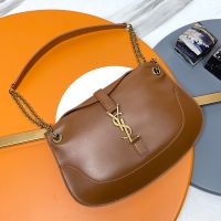 Saint Laurent Sienna Shoulder Bag In Smooth Calfskin Brown/Gold