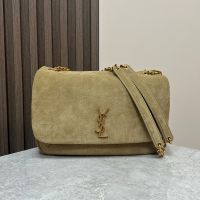 Saint Laurent Small Jamie 4.3 Bag In Suede Green/Gold