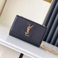 Saint Laurent Small Kate Bag In Grain De Poudre Leather Black/Gold