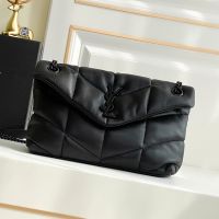 Saint Laurent Small Loulou Puffer Bag In Quilted Lambskin Black