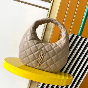 Saint Laurent Baby Icare Hobo Bag In Quilted Nappa Lambskin Apricot/Gold