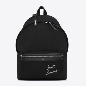 Saint Laurent City Backpack In Logo Signature Canvas Black/White