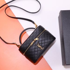 Saint Laurent Gaby Vanity Bag In Quilted Lambskin Black/Gold