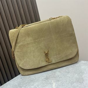 Saint Laurent Large Jamie 4.3 Bag In Suede Green/Gold