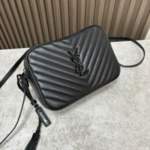 Saint Laurent Lou Camera Bag In Matelasse Leather Black