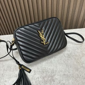 Saint Laurent Lou Camera Bag In Matelasse Leather Black/Gold