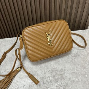 Saint Laurent Lou Camera Bag In Quilted Leather Brown/Gold
