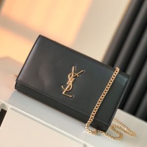 Saint Laurent Medium Kate Chain Bag In Leather Black/Gold