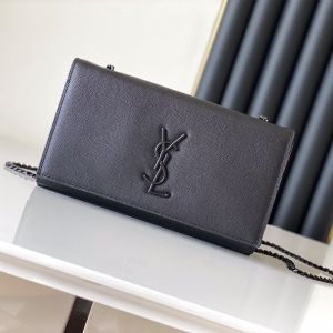 Saint Laurent Medium Kate Chain Bag In Grained Leather Black