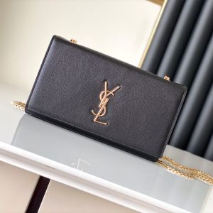 Saint Laurent Medium Kate Chain Bag In Grained Leather Black/Gold