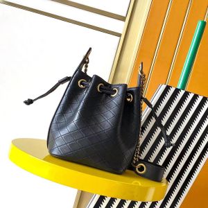 Saint Laurent Mini Cassandre Bucket Bag In Quilted Lambskin Black/Gold