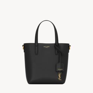 Saint Laurent Mini Toy Shopping Bag In Box Leather Black