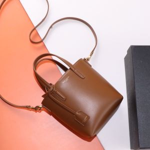 Saint Laurent Mini Toy Shopping Bag In Box Leather Brown