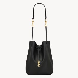 Saint Laurent Paris VII Pochon In Lambskin Black/Gold