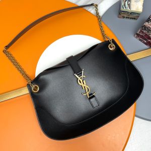 Saint Laurent Sienna Shoulder Bag In Smooth Calfskin Black/Gold