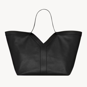 Saint Laurent Y Tote In Calfskin Black