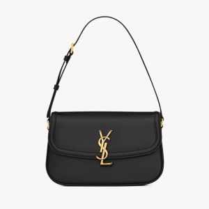 Saint Laurent Medium Solferino Bag In Box Leather Black/Gold