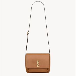 Saint Laurent Niki Satchel In Leather Brown/Gold