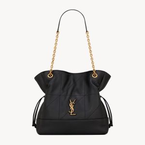 Saint Laurent Small Jamie Shopping Bag In Lambskin Black/Gold
