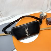 Saint Laurent Classic Monogram Belt Bag In Lambskin Black/Silver