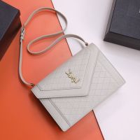 Saint Laurent Gaby Satchel In Quilted Lambskin White