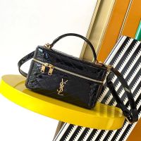 Saint Laurent Gaby Vanity Bag In Patent Leather Black/Gold