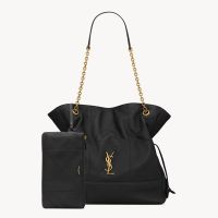 Saint Laurent Jamie Shopping Bag In Lambskin Black/Gold