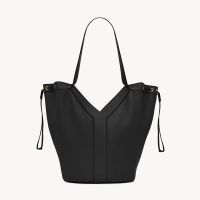 Saint Laurent Large Y Hobo Bag In Calfskin Black