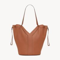 Saint Laurent Large Y Hobo Bag In Calfskin Brown