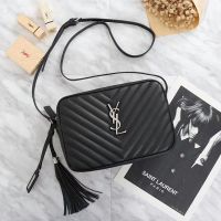 Saint Laurent Lou Camera Bag In Matelasse Leather Black/Silver