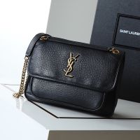 Saint Laurent Medium Niki Bag In Grained Lambskin Black/Gold