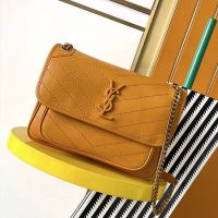 Saint Laurent Medium Niki Bag In Lambskin Yellow/Gold
