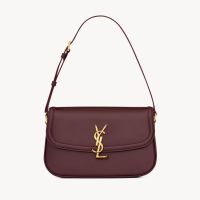 Saint Laurent Medium Solferino Bag In Box Leather Burgundy/Gold